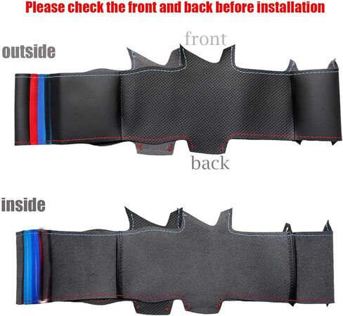 Car Steering Wheel Cover for BMW E46 M-Sport 3 Series 5 E39 530i Sedan M3 E46 330i S54 328Ci 325ci Coupe S54 M5 Cabrio Hand-Sewing DIY Custom Interior Accessories Black in Saudi Arabia