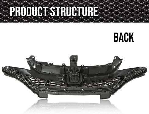 Front Bumper Upper Chrome Honeycomb Grille Compatible With 2018 2019 2020 Honda Fit,71121-T5R-A50, 71122-T5R-A50, 71123-T5R-A50 in Saudi Arabia