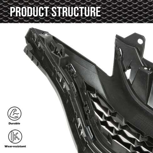 Front Bumper Upper Chrome Honeycomb Grille Compatible With 2018 2019 2020 Honda Fit,71121-T5R-A50, 71122-T5R-A50, 71123-T5R-A50 in Saudi Arabia