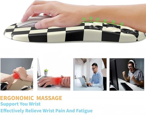Ergonomic Mouse Pad Wrist Support with Massage Design,Classic Pink Wrist Pain Relief Mousepad with Memory Foam,Non-Slip PU Base in Saudi Arabia