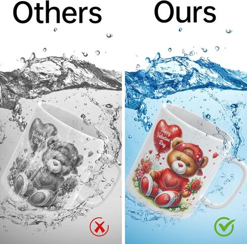 24 PCS UV DTF Cup Wrap,Valentine's Day Teddy Bear UV DTF Transfer Waterproof Stickers for Glass Cups Furniture Craft DIY Crafts in Saudi Arabia