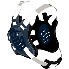 Cliff Keen F5 Light Gold and double Royal Blue Tornado 4-Strap Stock Head Gear in Kuwait