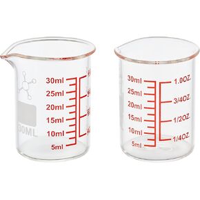 Ackers Mini Glass Measuring Beaker Set, Borosilicate, 2oz 4oz 8oz Measuring Cups in Kuwait