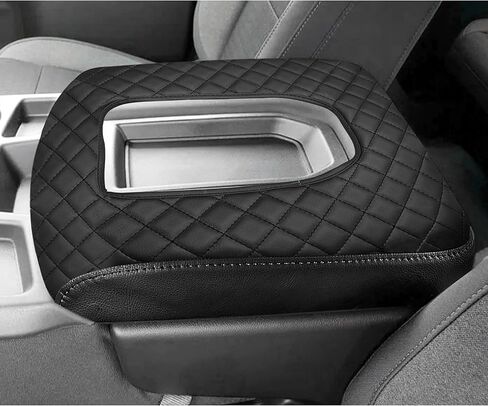غطاء وحدة التحكم المركزية SENSHINE لملحقات Chevy Silverado/GMC Sierra 2019-2023 2024 2025 2026 غطاء مسند الذراع مضاد للخدش من الجلد صندوق مسند الذراع وسادة واقية فقط مقعد القفز (غرز رمادية) in Saudi Arabia
