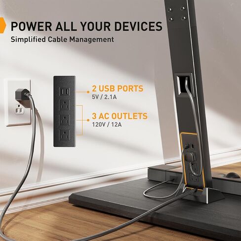 Perlegear Mobile TV Stand with Power Outlet, Tilt & Swivel Rolling TV Cart for 32 to 65 70 75 inch TVs up to 110 lbs, Height Adjustable Rolling TV Stand with Wheels, Max VESA 600x400mm, PGTVMC17 in Kuwait