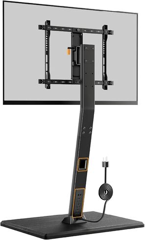 Perlegear Mobile TV Stand with Power Outlet, Tilt & Swivel Rolling TV Cart for 32 to 65 70 75 inch TVs up to 110 lbs, Height Adjustable Rolling TV Stand with Wheels, Max VESA 600x400mm, PGTVMC17 in Kuwait