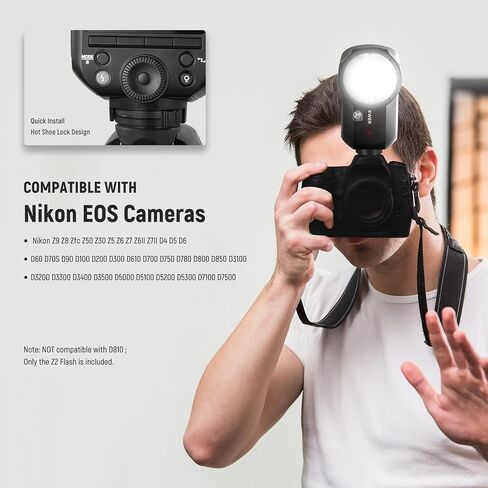 NEEWER Z1-C TTL Round Head Flash Speedlite for Canon with Magnetic Dome Diffuser, 76Ws 2.4G 1/8000s HSS Speedlight, 10 Levels LED Modeling Lamp, 2600mAh Battery, 480 Full Power Shots, 1.5s Recycling in Kuwait