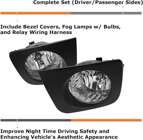 iJDMTOY OEM-Spec Clear Lens Fog Light Kit with 15-SMD Super Bright Xenon White LED Replacement Bulbs, Relay Wiring On/Off Switch, Compatible with Toyota 2006-2009 4Runner in Saudi Arabia