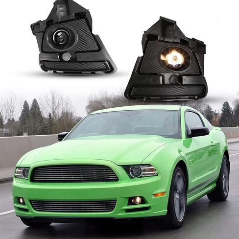 Nixon Offroad Fog Light Set for 2013 2014 Ford Mustang w/Halogen Bulbs + Wiring Harness Kit + Universal Switch + Black Bezel Cover, Fog Light Assembly, Fog Lamp Combo Replacement Clear Lens in Saudi Arabia