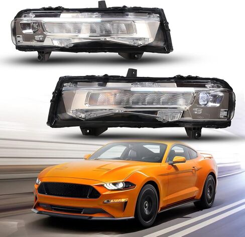 Nixon Offroad Fog Light Set for 2013 2014 Ford Mustang w/Halogen Bulbs + Wiring Harness Kit + Universal Switch + Black Bezel Cover, Fog Light Assembly, Fog Lamp Combo Replacement Clear Lens in Saudi Arabia