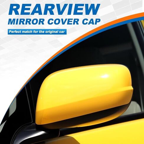 Door Rearview Mirror Cover Cap Housing Protective Cover For Exterior Mirrors Fit For Honda Fit Jazz 2009 2010 2011 2012 2013 (Black, Left Driver Side) in Saudi Arabia