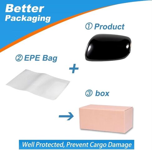 Door Rearview Mirror Cover Cap Housing Protective Cover For Exterior Mirrors Fit For Honda Fit Jazz 2009 2010 2011 2012 2013 (Black, Left Driver Side) in Saudi Arabia