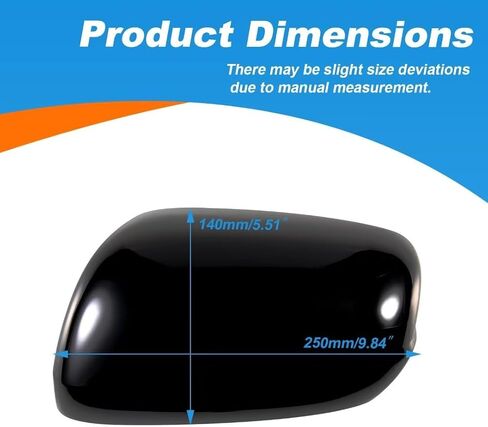 Door Rearview Mirror Cover Cap Housing Protective Cover For Exterior Mirrors Fit For Honda Fit Jazz 2009 2010 2011 2012 2013 (Black, Left Driver Side) in Saudi Arabia