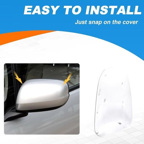 Door Rearview Mirror Cover Cap Housing Protective Cover For Exterior Mirrors Fit For Honda Fit Jazz 2009 2010 2011 2012 2013 (Black, Left Driver Side) in Saudi Arabia