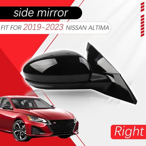 Passenger Right Side Mirror Assembly Compatible with 2019-2023 Nissan Altima Powered Adjustment,Manual Folding,Without Heating Function Replaces 3Pins black in Saudi Arabia