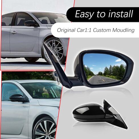Passenger Right Side Mirror Assembly Compatible with 2019-2023 Nissan Altima Powered Adjustment,Manual Folding,Without Heating Function Replaces 3Pins black in Saudi Arabia