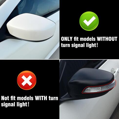 Moonlinks متوافقة مع Infiniti G37 2008-2013/G25 2011-2012/Q40 2015/Q60 2014-2015 استبدال غطاء المرآة، أسود لامع للسائق الأيسر والراكب الأيمن غطاء مرآة بدون إشارة الانعطاف in Saudi Arabia