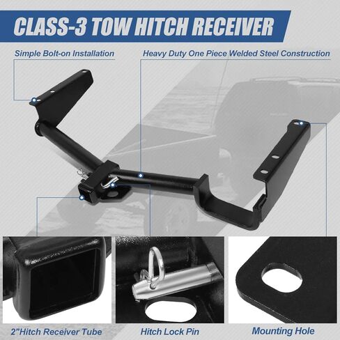 Auto Dynasty 2 Inches Class 3 Trailer Hitch Receiver Compatible with Lexus RX350 RX400h RX330 Toyota Highlander 07-09 in Saudi Arabia