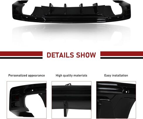 Camaro Rear Diffuser Compatible with 2016-2024 Chevrolet Camaro LS LT1 LT SS (Except ZL1 Model) Coupe & Convertible 2 Door Lip Valance Splitter Glossy in Saudi Arabia