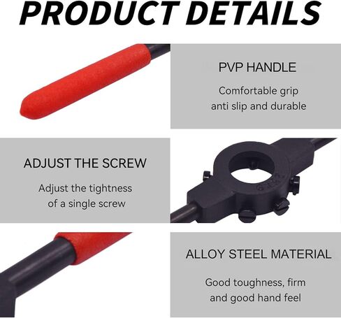 Die Handle Round Die Stock Handle Wrench with Knurled Handle, Non Slip, for Metric M30-M36 / 47mm-65mm Round Die in Kuwait