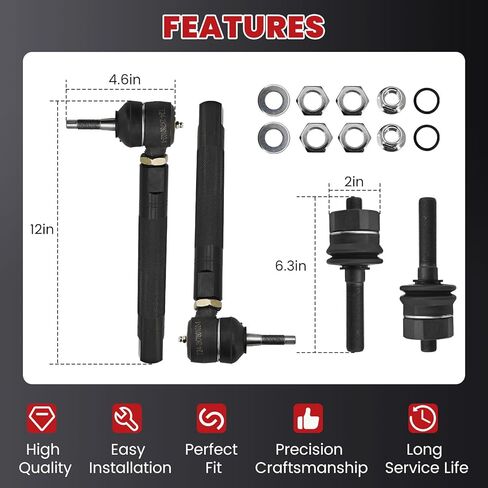 2K780102 Heavy Duty Tie Rod Fits for Chevy Silverado 1500 2500 0-6" Adjustable Tie Rod Kits for GMC Sierra 1500 2500 1999-2007 2PCS Front Lower Tie Rod Links for Cadillac Escalade 2002-2006 in Kuwait