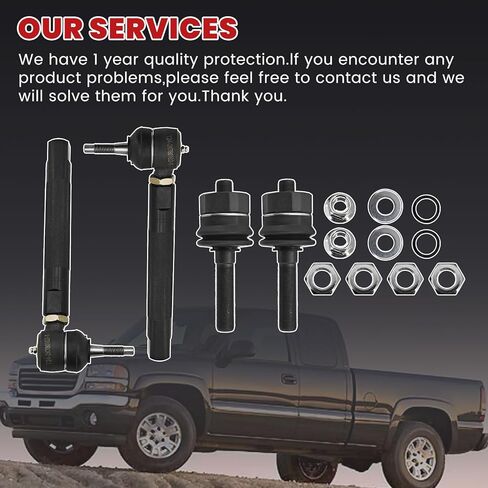 2K780102 Heavy Duty Tie Rod Fits for Chevy Silverado 1500 2500 0-6" Adjustable Tie Rod Kits for GMC Sierra 1500 2500 1999-2007 2PCS Front Lower Tie Rod Links for Cadillac Escalade 2002-2006 in Kuwait