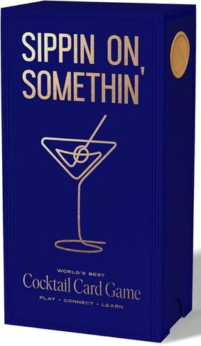 لعبة Sippin on Somethin' Cocktail Trivia & Tabletop Card - Trivia + معرفة عامة بالكوكتيل ممزوجة بالأسئلة والاتصال الاجتماعي - مثالية لـ 4 إلى 20 لاعبًا in Saudi Arabia
