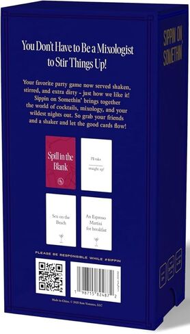 لعبة Sippin on Somethin' Cocktail Trivia & Tabletop Card - Trivia + معرفة عامة بالكوكتيل ممزوجة بالأسئلة والاتصال الاجتماعي - مثالية لـ 4 إلى 20 لاعبًا in Saudi Arabia