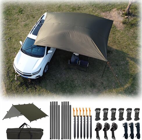 Car Awning Camping SUV Sun Shelter Waterproof Universal Tent Canopy Anti-UV for Van Campervan Caravan Truck Vehicle in Kuwait