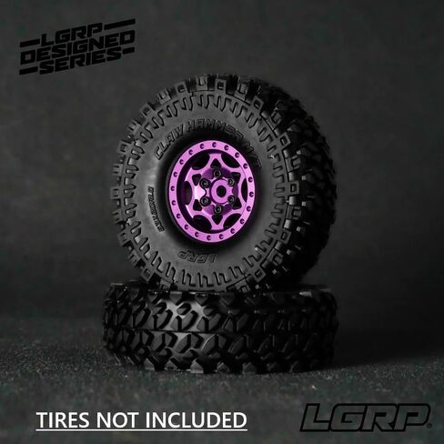 Little Guy Racing Parts Ghost Series 1.0 عجلات Beadlock متوافقة مع 1/24 مقياس RC المحوري SCX24، RGT، Element، Enduro، URUAV، (أرجواني)، 28 مم (1.1 بوصة) × 31 مم × 13 مم (4 عجلات لكل طلب) LGW505 in Saudi Arabia