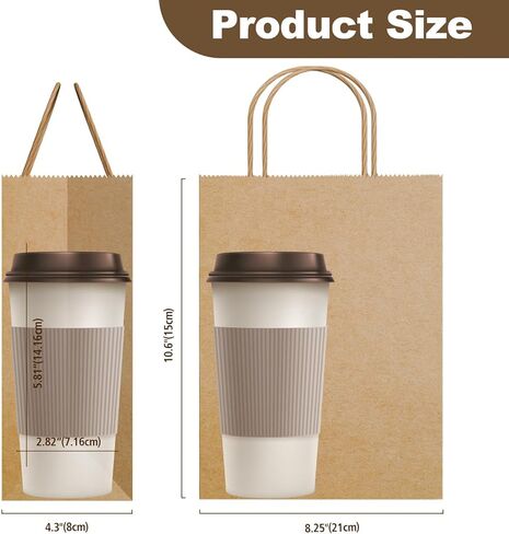 MIEVU 150Pack Small Gift Bags with Handles, 5.9x3.1x8.2 Inch Brown Paper Bags (130g More Sturdy Material) – Bulk Christmas Gift Bag, Party Favor Bags, Recyclable Craft Bags for Gifts,Brown in Saudi Arabia