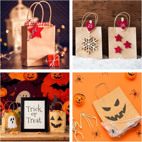MIEVU 150Pack Small Gift Bags with Handles, 5.9x3.1x8.2 Inch Brown Paper Bags (130g More Sturdy Material) – Bulk Christmas Gift Bag, Party Favor Bags, Recyclable Craft Bags for Gifts,Brown in Saudi Arabia