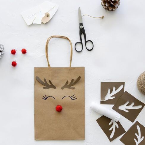 MIEVU 150Pack Small Gift Bags with Handles, 5.9x3.1x8.2 Inch Brown Paper Bags (130g More Sturdy Material) – Bulk Christmas Gift Bag, Party Favor Bags, Recyclable Craft Bags for Gifts,Brown in Saudi Arabia