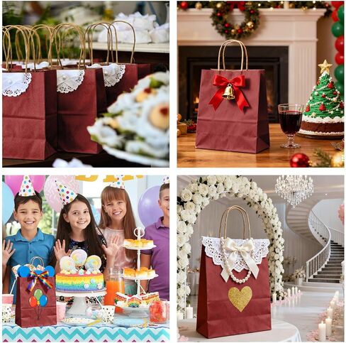 MIEVU 150Pack Small Gift Bags with Handles, 5.9x3.1x8.2 Inch Brown Paper Bags (130g More Sturdy Material) – Bulk Christmas Gift Bag, Party Favor Bags, Recyclable Craft Bags for Gifts,Brown in Saudi Arabia