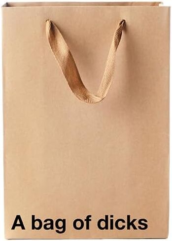 حقيبة هدايا MilkToast التجارية المضحكة، مقاس 27.94 سم × 20.32 سم × 10.16 سم، ضع يدك بداخلي، حقيبة كلمات من ورق الكرافت البني قابلة لإعادة الاستخدام لهدايا عيد الميلاد للبالغين وتبادل الفيل الأبيض in Kuwait