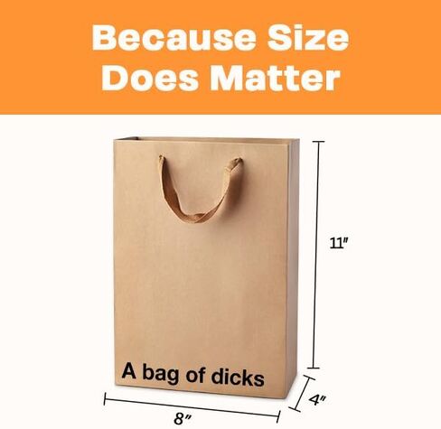 حقيبة هدايا MilkToast التجارية المضحكة، مقاس 27.94 سم × 20.32 سم × 10.16 سم، ضع يدك بداخلي، حقيبة كلمات من ورق الكرافت البني قابلة لإعادة الاستخدام لهدايا عيد الميلاد للبالغين وتبادل الفيل الأبيض in Kuwait