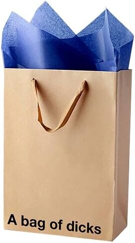 حقيبة هدايا MilkToast التجارية المضحكة، مقاس 27.94 سم × 20.32 سم × 10.16 سم، ضع يدك بداخلي، حقيبة كلمات من ورق الكرافت البني قابلة لإعادة الاستخدام لهدايا عيد الميلاد للبالغين وتبادل الفيل الأبيض in Kuwait