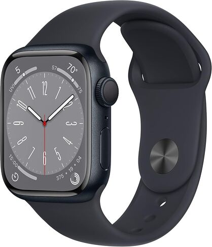 Apple Watch Series 8 (GPS, 41MM) - Midnight Aluminum Case with Midnight Sport Band (Renewed Premium) in Kuwait