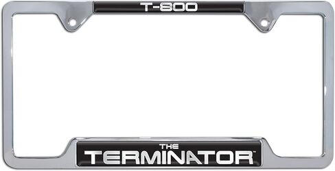 Elektroplate Officially Licensed – Terminator T-800 Chrome-Plated All-Metal Open Corner License Plate Frame Tag Holder for Cars/SUVs/Trucks Weather-Proof Automotive Accessory in Saudi Arabia