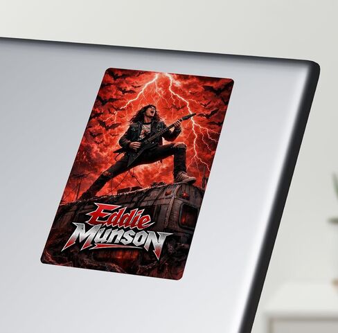 ملصق Eddie Munson Metal Things - ملصق من الفينيل لزجاجات المياه وأجهزة الكمبيوتر المحمولة والأجهزة اللوحية in Saudi Arabia