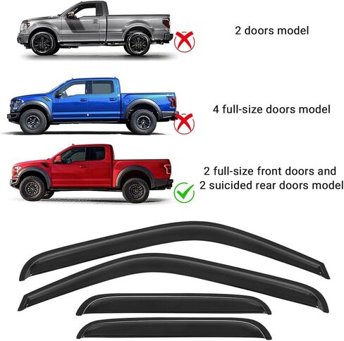 Window Visor Rain Guard Deflector Fits for GMC/Chevy Extended 1999-2006 in Saudi Arabia