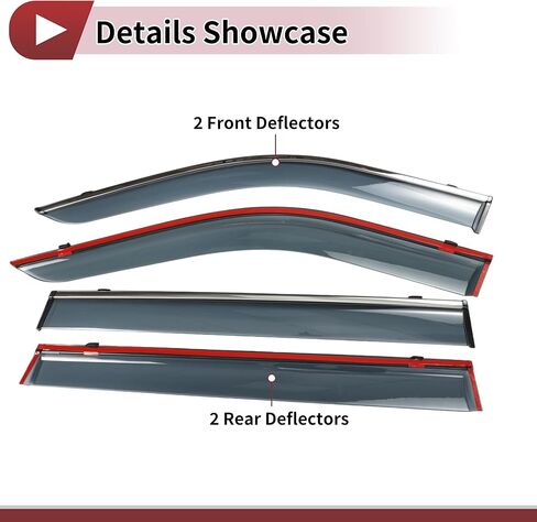 1 Set Window Deflectors for Toyota Highlander 2020-2024 Side Window Vent Visors Black in Saudi Arabia