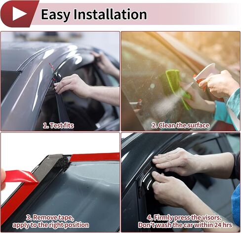1 Set Window Deflectors for Toyota Highlander 2020-2024 Side Window Vent Visors Black in Saudi Arabia