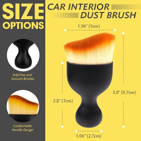 Car Interior Detailing Brush,Soft Bristle Cleaning Brush Car Detailing Brush Dusting Brush,Car Interior Cleaning Tool,Auto Detail Brush Car Dash Duster Brush (Brown) in Saudi Arabia