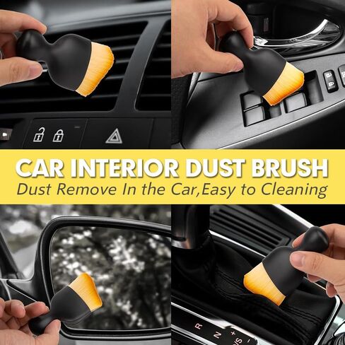 Car Interior Detailing Brush,Soft Bristle Cleaning Brush Car Detailing Brush Dusting Brush,Car Interior Cleaning Tool,Auto Detail Brush Car Dash Duster Brush (Brown) in Saudi Arabia
