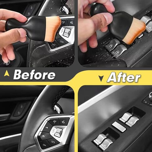 Car Interior Detailing Brush,Soft Bristle Cleaning Brush Car Detailing Brush Dusting Brush,Car Interior Cleaning Tool,Auto Detail Brush Car Dash Duster Brush (Brown) in Saudi Arabia