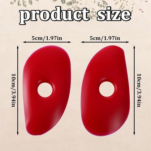 2 PCS Red Pottery Ribs, Soft Silicone Pottery Tools Shaping Tool, Ceramic Supplies for Shapes Sculpting, Mud, Trimming, Throwing in Saudi Arabia