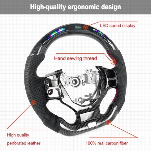 Carbon Steering Wheel for Lexus IS RCF LED Perforated Leather Steering Wheel with Carbon Y Trim 2014-2024 No Heating Function in Saudi Arabia