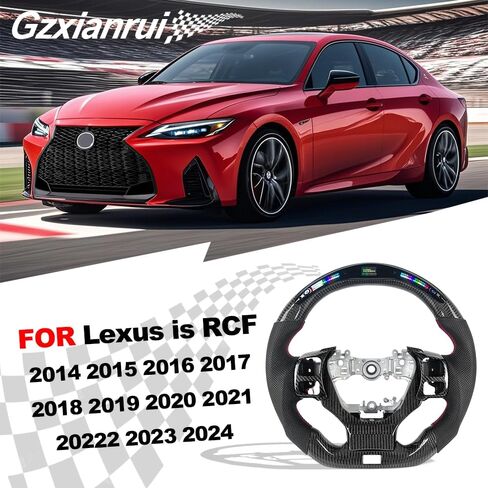 Carbon Steering Wheel for Lexus IS RCF LED Perforated Leather Steering Wheel with Carbon Y Trim 2014-2024 No Heating Function in Saudi Arabia