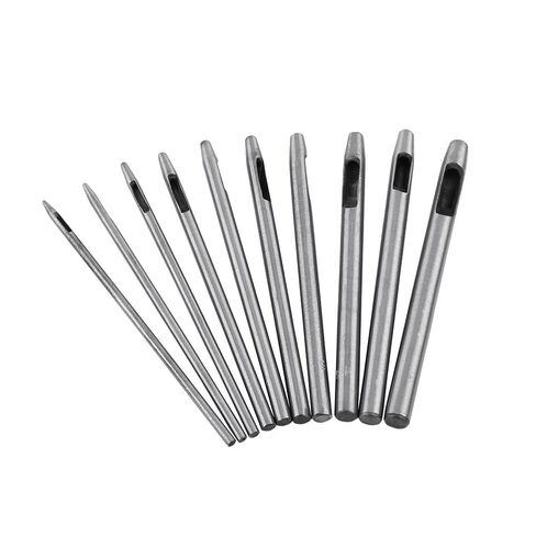 10pcs Punch Leather Tool, Hollow Puncher Hole Craft Set for Leathercraft Belt with 10 Sizes, Steel Material, Durable, Easy to Use, for Leather Craft, Clothing, Handbags, Canvas, in Saudi Arabia